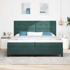 vidaXL Letto a Sorgente LED Verde Scuro 200 x 200 cm Tessuto