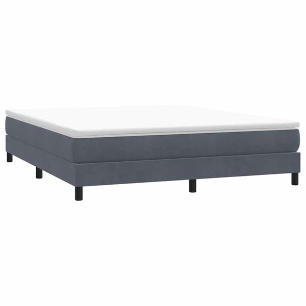 vidaXL Letto a Molle senza Materasso Grigio Scuro 180x220 cm Velluto