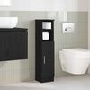 vidaXL Mobile da Bagno con Portarotolo Nero 20,5x22x90 cm