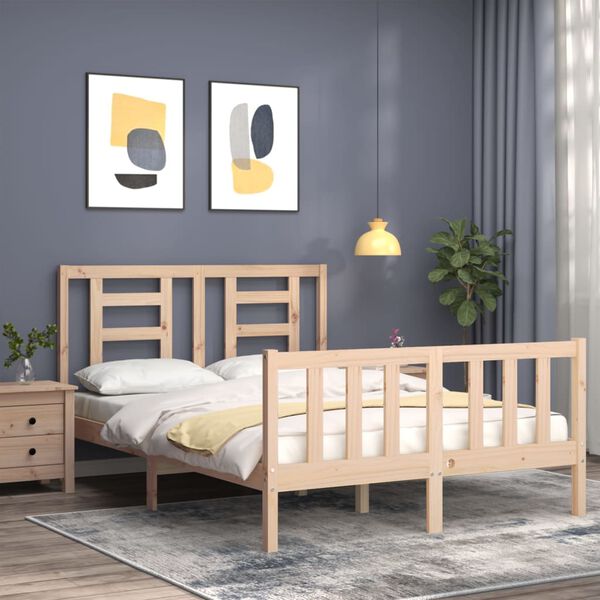 vidaXL Letto senza Materasso 140x190 cm in Legno Massello di Pino