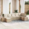 vidaXL Set Divano da Giardino con cuscino 7 pcs Beige polyrattan