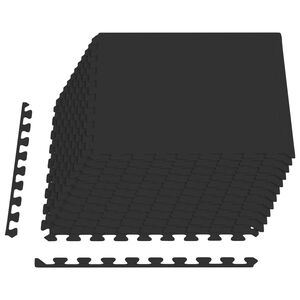 vidaXL Tappetino per piscina 12 pz Nero 4,32 m&sup2; Schiuma EVA