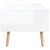vidaXL Tavolino Salotto Bianco Lucido 100x49,5x43 cm Legno Multistrato