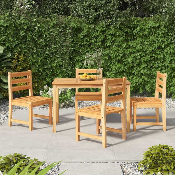 vidaXL Set da Pranzo per Giardino 5 pz in Legno Massello di Teak