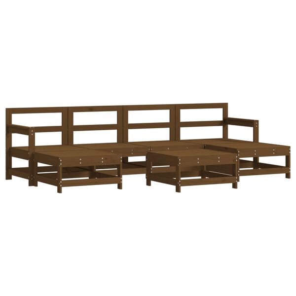 vidaXL Set Salotto da Giardino 7 pz ambra in Legno Massello di Pino