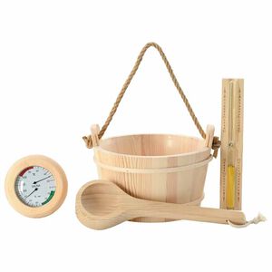 vidaXL Set di Accessori per Sauna 4 pcs Marrone