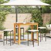 vidaXL Set Bar Giardino 5pz Marrone Legno Massello Acacia e Polyrattan