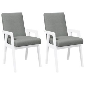 vidaXL Sedie da Pranzo con Cuscini 2 pz Bianco Legno Massello di Hevea