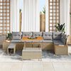 vidaXL Set Divano da Giardino 9 pcs Beige polyrattan