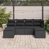 vidaXL Set di divani con cuscino 6 pcs Nero polyrattan
