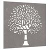 vidaXL Decorazione Muro da Giardino 55x55 cm Albero in Acciaio Corten