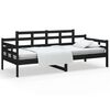 vidaXL Dormeuse Nera in Legno Massello di Pino 80x200 cm