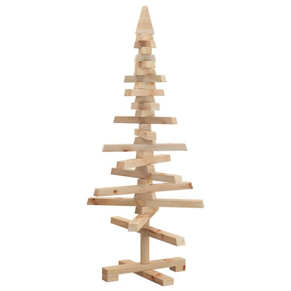 vidaXL Albero di Natale Decorativo in Legno 90 cm Legno Massello Pino