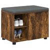 vidaXL Panca per ingresso con cuscino Rovere fum&eacute; 60 x 38 x 46 cm