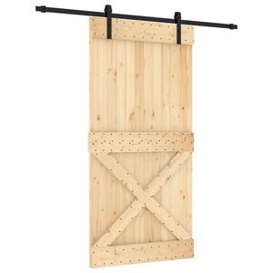 vidaXL Porta Scorrevole con Set Hardware 100x210cm Legno Massello Pino