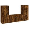 vidaXL Set Mobili Porta TV 3 pz Rovere Fumo in Legno Multistrato