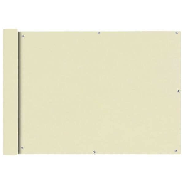 vidaXL Paravento da Balcone in Tessuto Oxford 75x600 cm Crema