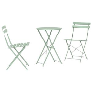 vidaXL Set Bistro Pieghevole 3 pz Spuma marina Acciaio