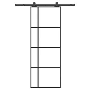 vidaXL Porta Scorrevole con Ferramenta 76x205cm Vetro ESG Alluminio