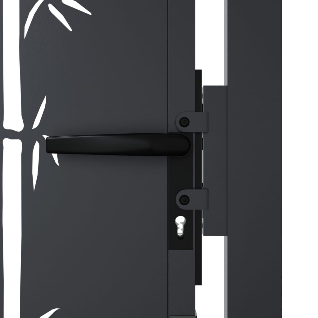 Cancello Da Giardino 105x205 Cm In Acciaio Corten Design Bambù - 9