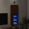 vidaXL Mobile TV con Luci LED Rovere Marrone 30,5x30x102 cm