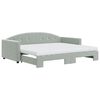 vidaXL Divano Letto Estraibile Materassi Grigio Chiaro 90x200 Velluto