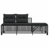 vidaXL Set Divani ad Angolo 3 pz con Cuscini in Polyrattan Nero