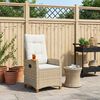 vidaXL Poltrona reclinabile con tavolino 62 x 64 x 112 cm polyrattan