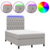 vidaXL Letto a Molle Materasso e LED Grigio Chiaro 120x200 cm Tessuto