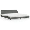 vidaXL Letto con Materasso Dover Grigio Scuro 200x200 cm in Tessuto