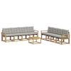 vidaXL Set di divani da esterno 9 pz Bianco e Grigio Chiaro