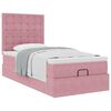 vidaXL Struttura Letto Pouf con Materassi Rosa 100x200 cm Velluto