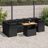 vidaXL Set Divani da Giardino con Cuscini 8 pz Nero in Polyrattan