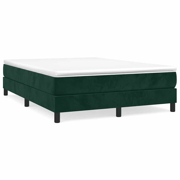 vidaXL Struttura Letto a Rete a Molle Verde Scuro 140x190 cm in Velluto