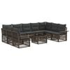 vidaXL Set Divano da Giardino 10 pcs Grigio polyrattan