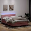vidaXL Letto a Molle con Materasso e LED Rosa 160x220 cm in Velluto
