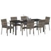 vidaXL Set da Pranzo per Giardino con cuscino 7 pcs Grigio polyrattan