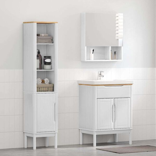 vidaXL Set di mobili per il bagno con lo scaffale FLORO 2 pcs Bianco