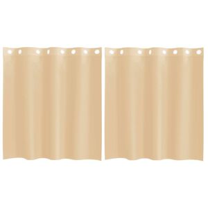 vidaXL Tende in Voile con Occhielli 2 pz Sabbia