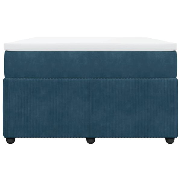 vidaXL Giroletto a Molle con Materasso Blu Scuro 120x200 cm in Velluto