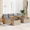 vidaXL Set Divano da Giardino 6 pz con Cuscini Beige Polyrattan Acacia