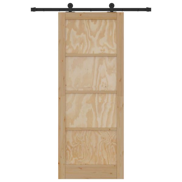 vidaXL Porta scorrevole ORKDAL Marrone 83 x 211 cm Pino massello