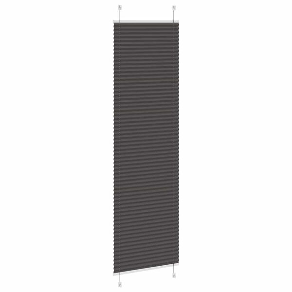 vidaXL Tenda Plissettata Nera 55x200 cm Larghezza Tessuto 54,4 cm