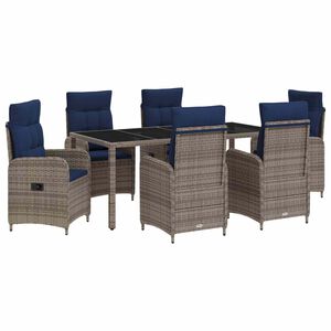 vidaXL Set da pranzo per esterni 7 pz polyrattan