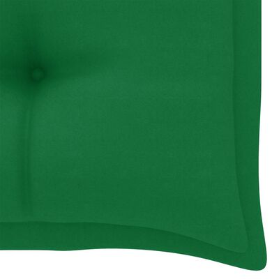 vidaXL Panca da Giardino con Cuscino Verde 112 cm in Legno di Teak