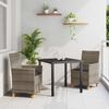 vidaXL Set da Pranzo per Giardino 3 pcs Grigio polyrattan