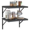 vidaXL Mensole a Muro 2 pz 50x40 cm Nero in Acciaio Inossidabile