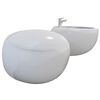 vidaXL Set Sanitari WC e Bid&egrave; a Muro in Ceramica Bianca