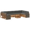 vidaXL Set di divani da esterno 11 pz Naturale e Antracite Poliestere