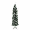 vidaXL Albero di Natale Artificiale Sottile Verde e Bianco 180 cm